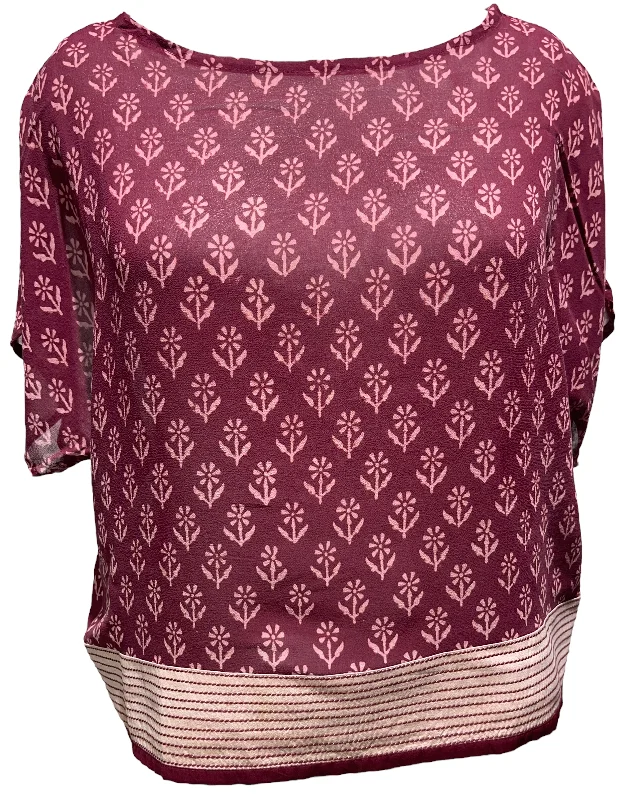 Savings Galore PRG2060 Gabela Helmetshrike Sheer Avatar Pure Silk Boxy Top