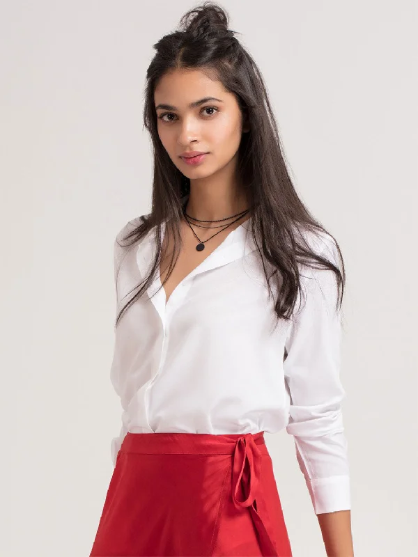 Weekend Savings Delight White Button Down Shirt