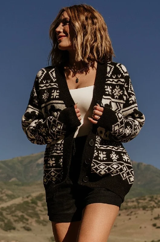 Hot Buy Jackson Oversized Cardigan | Black Print
