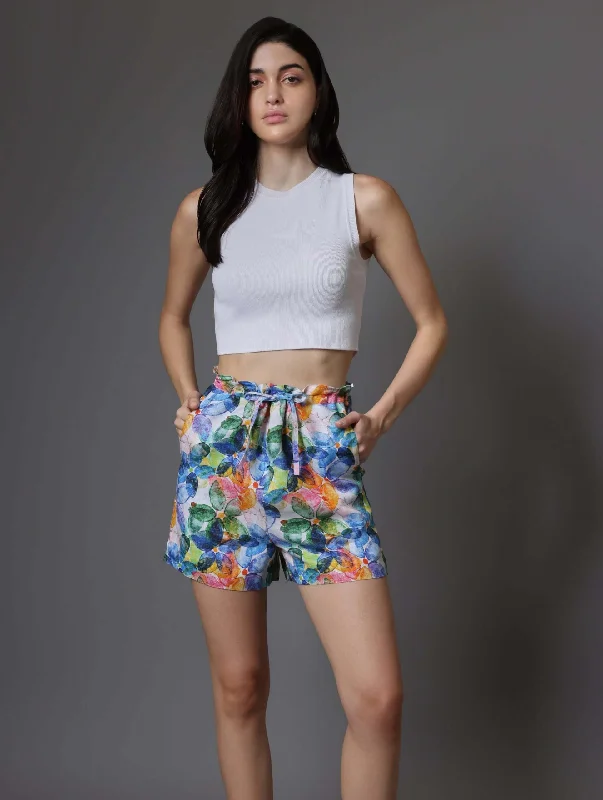 Colourful Abstract-Print Shorts