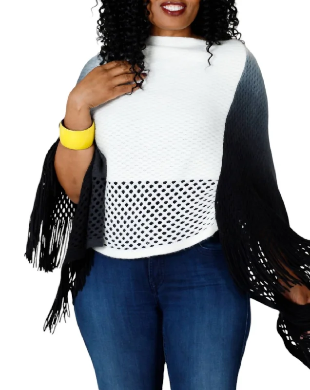 Weekend Specials to Savor Ombre Chique Poncho In White