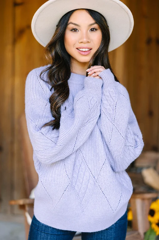 Need You Now Lavender Purple Diamond Knit Sweater