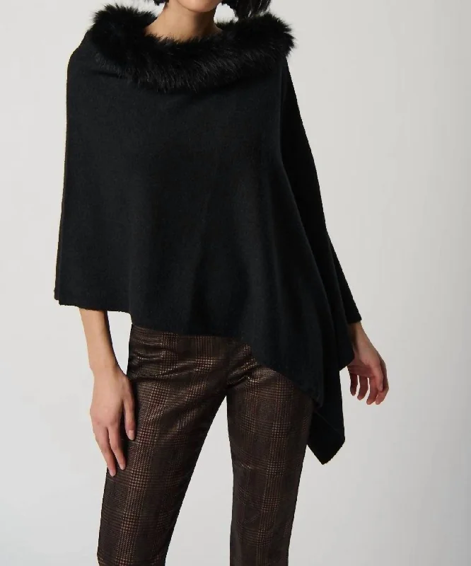 Weekend Offers That Tempt Sweater Knit Poncho In Black