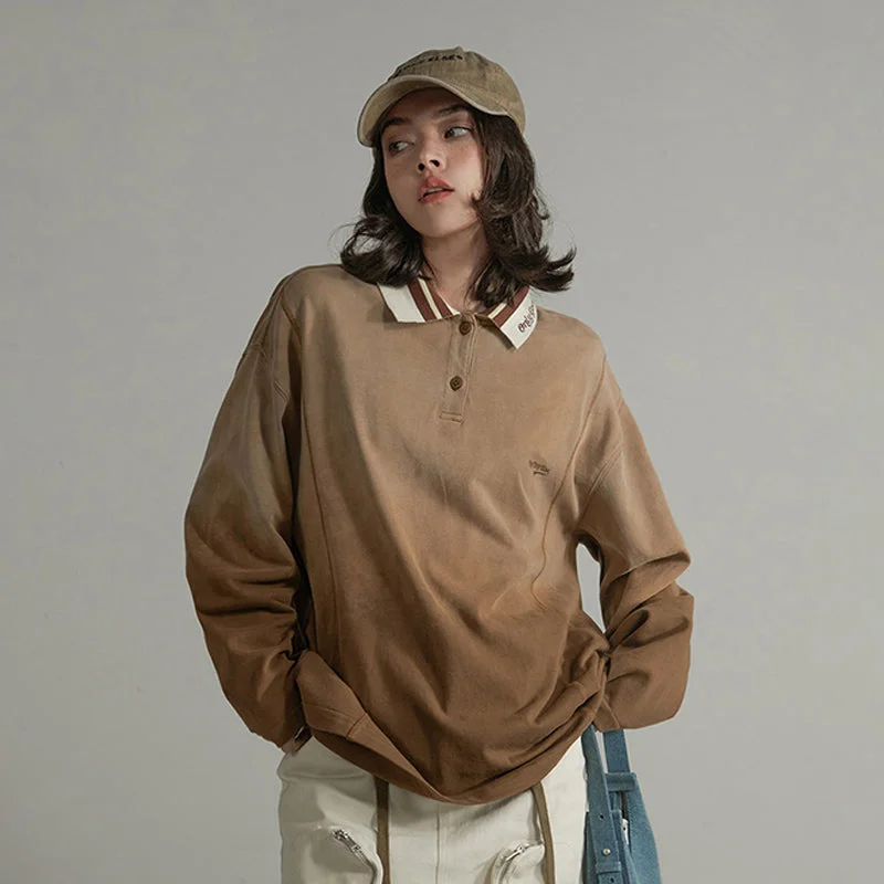 Weekend Bargains to Cherish Gradient Polo-Neck T-Shirt