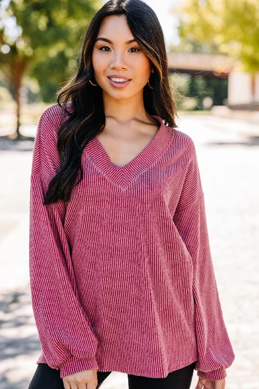 Crazy Deal Dream Of The Day Marsala Pink Ribbed Top