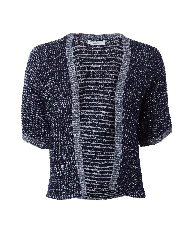 Savings Soar This Weekend Women Open Tweed Cardigan In Navy