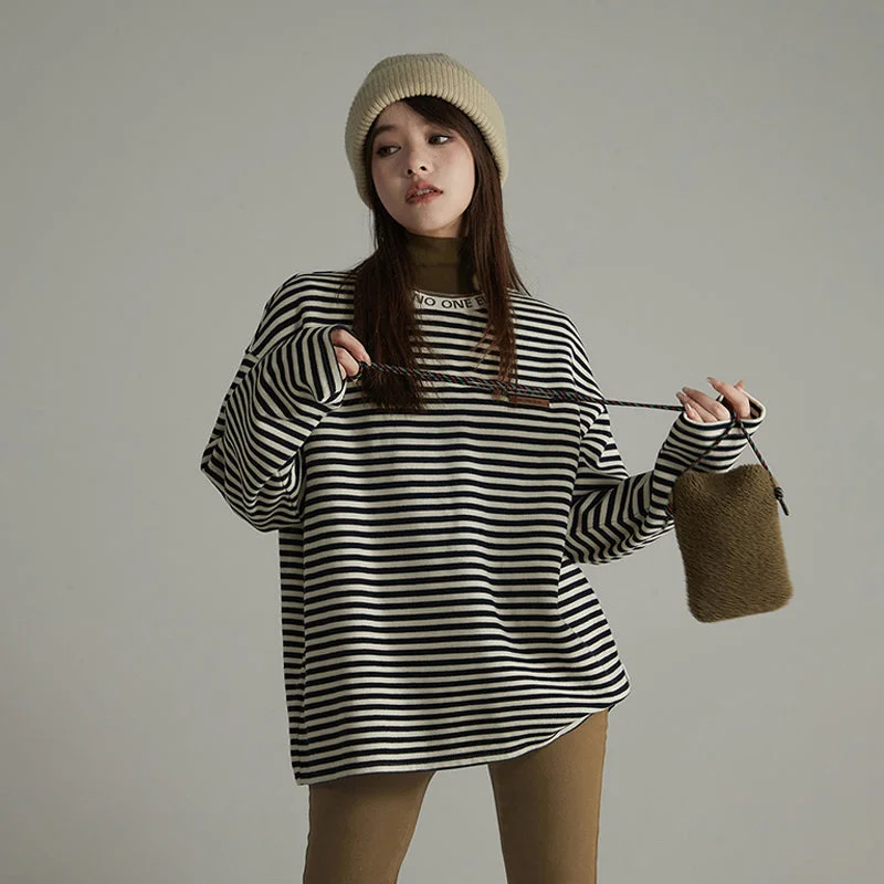 Weekend Offers That Sizzle Striped Loose Fit T-Shirt