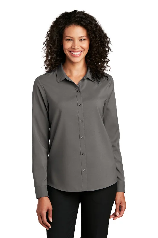 Weekend Offers You Can't Ignore Port Authority Womens Performance Moisture Wicking Long Sleeve Button Down Shirt - Graphite Grey Weekend Offers You Can't Ignore Port Authority Womens Performance Moisture Wicking Long Sleeve Button Down Shirt - Graphite Grey