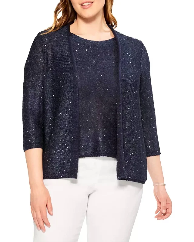 Weekend Discounts to Love Navy Sequin Cardigan