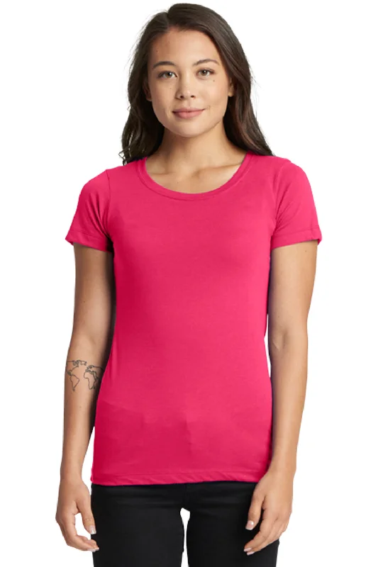 Deep Savings Next Level Womens Ideal Jersey Short Sleeve Crewneck T-Shirt - Raspberry Pink