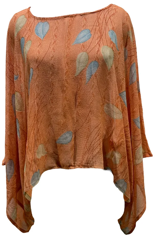 Weekend Savings Galore PRG4949  Sheer Avatar Pure Silk Kimono-Sleeved Top