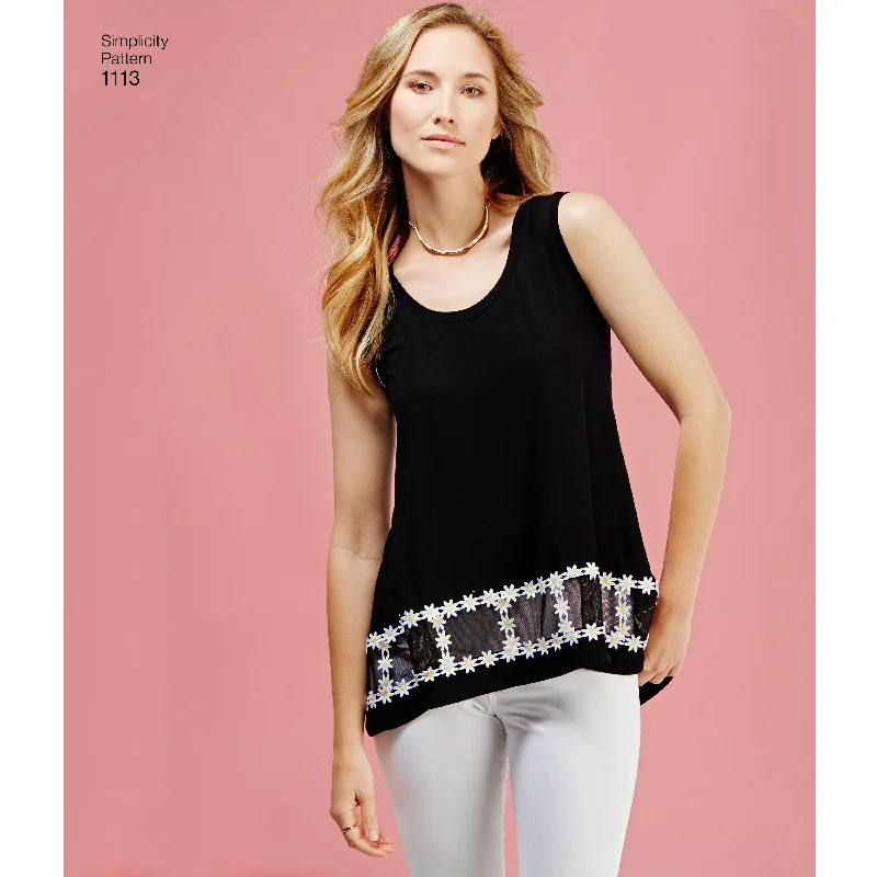 Simplicity Pattern 1113 Misses' Easy-To-Sew Knit Tops