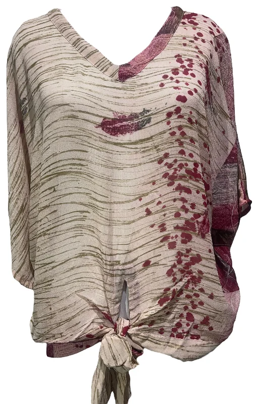 Value Pack PRG3334 Sheer Avatar Pure Silk Front Tie Top
