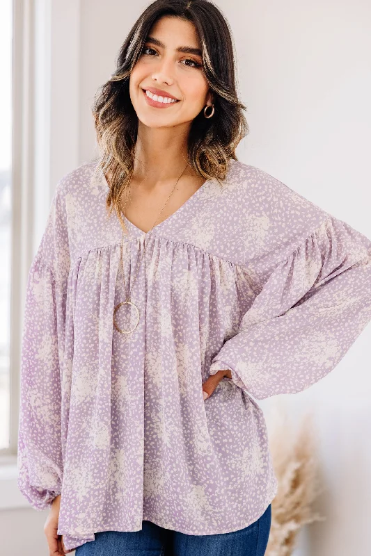 Mega Discount Easy Promise Lavender Purple Ditsy Floral Top