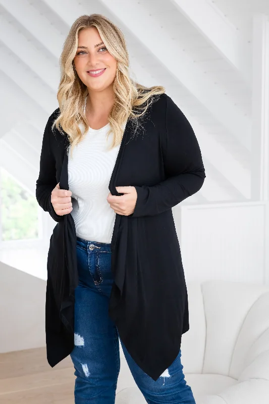 Weekend Offers That Tempt Penelope Waterfall Modal Cardi in Black
