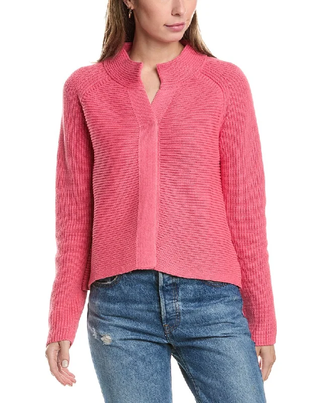 Midnight Sale Forte Cashmere Rib Mock Cardigan