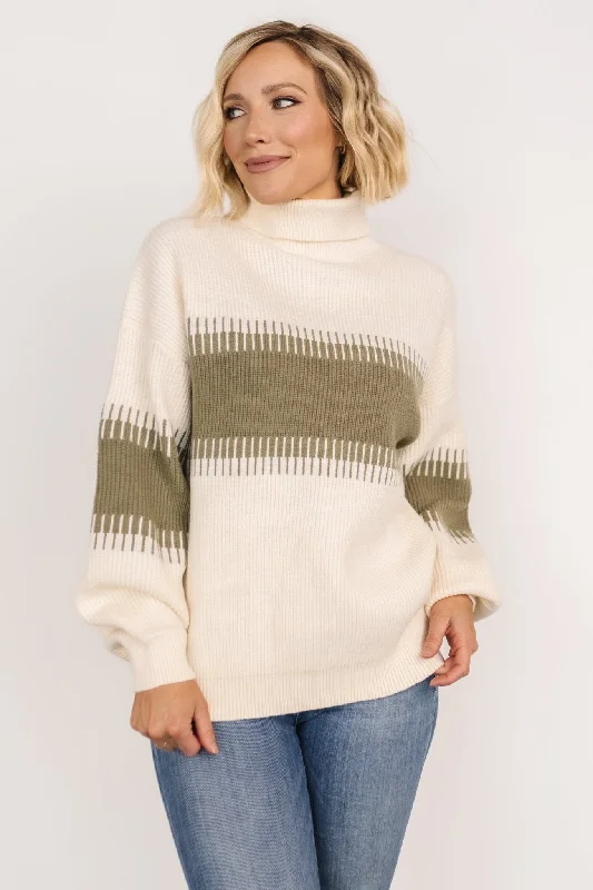 Stock Clearance Antonov Turtle Neck Sweater | Sage + Cream