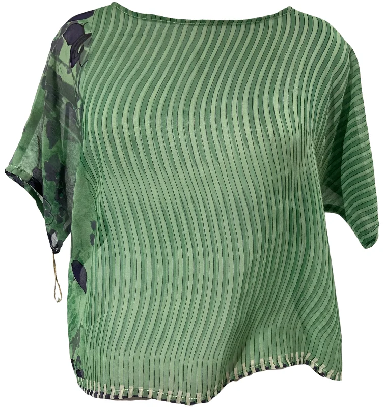 Price Slash PRGM1533 Hymettus Sheer Avatar Pure Silk Boxy Top