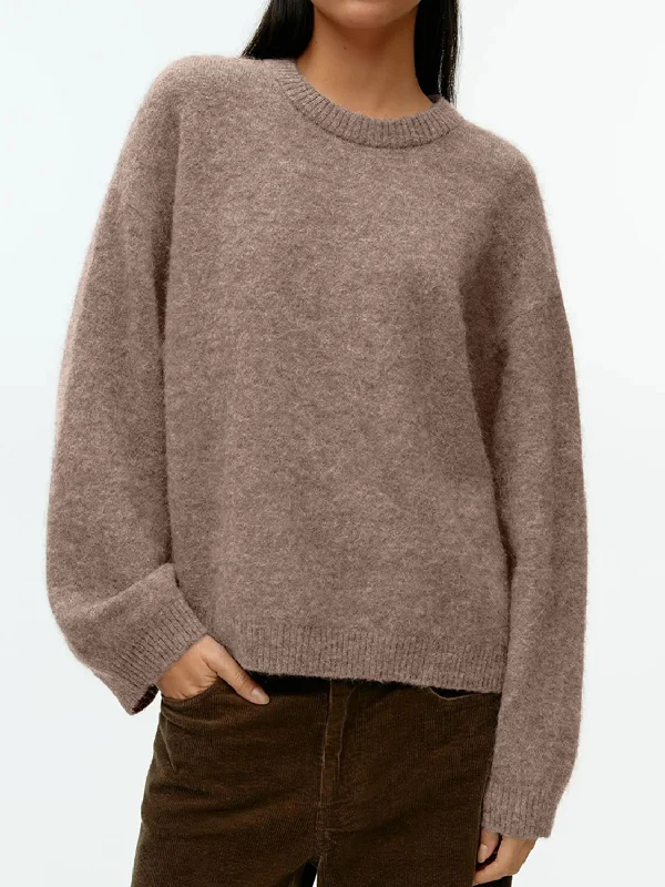 Weekend Discounts Worth Grabbing Round Neck Drop Shoulder Sweater
