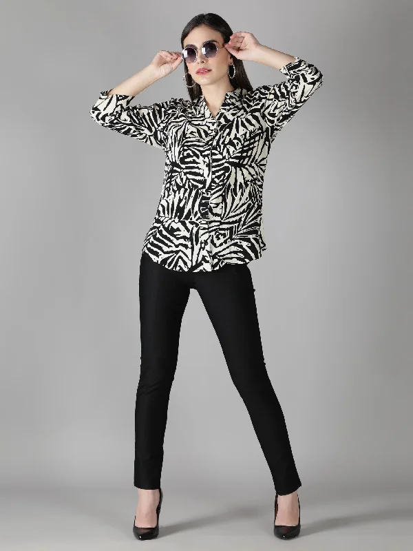 Top Pick Black Abstract Print Shirt