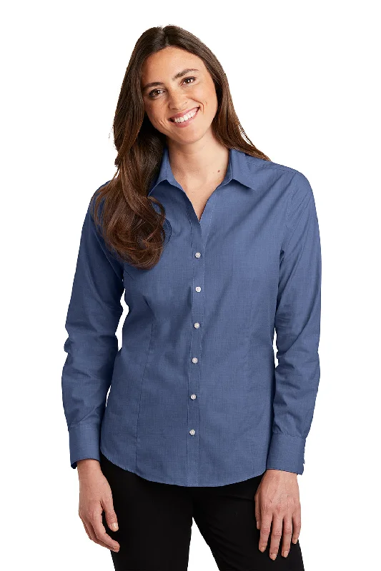 Weekend Deals That Sparkle Port Authority Womens Easy Care Wrinkle Resistant Long Sleeve Button Down Shirt - Deep Blue Weekend Deals That Sparkle Port Authority Womens Easy Care Wrinkle Resistant Long Sleeve Button Down Shirt - Deep Blue