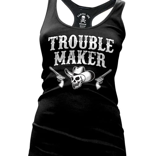 Midnight Sale Trouble Maker Women's Racer Back Tank Top
