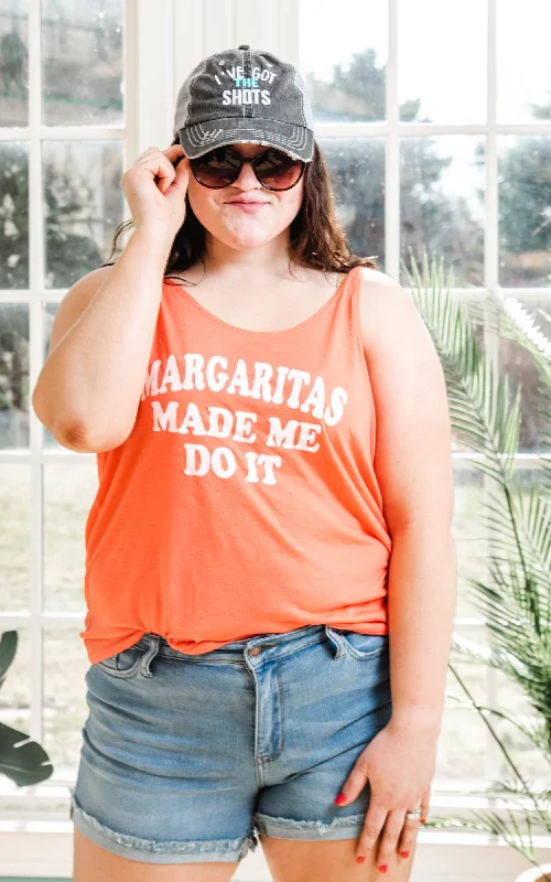 Weekend Special Margaritas Made Me Do It Tank - Orange** - Final Sale