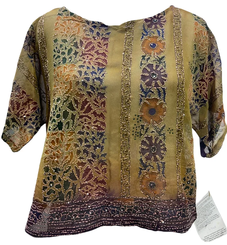 Year-End Sale PRG4228 Sheer  Avatar Pure Silk Boxy Top