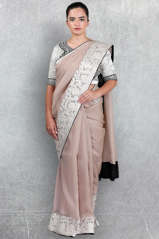 Grey Organza Saree