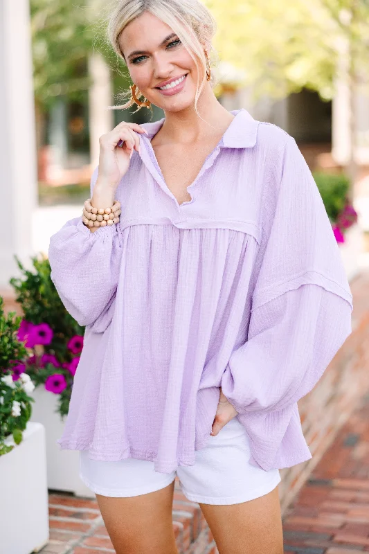 Love Life Lavender Purple Babydoll Top