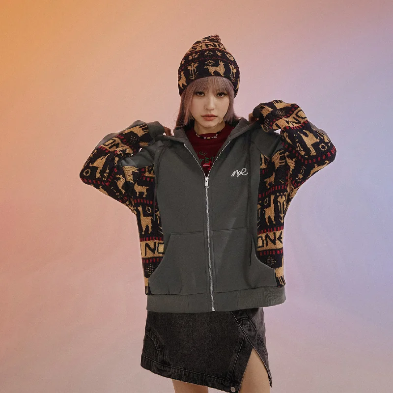Weekend Deals to Brighten Your Day Vintage Loose Fit Zip-Up Hoodie