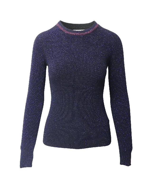 Weekend Deals That Dazzle Ba&Sh Sparkling Sweater in Midnight Blue Polyester