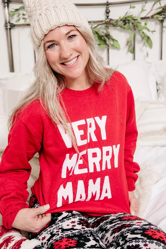 Weekend Deals That Sparkle Very Merry Mama Red Crewneck Sweatshirt** - Final Sale