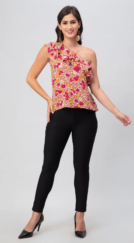 The Best Deal Floral One Shoulder Top