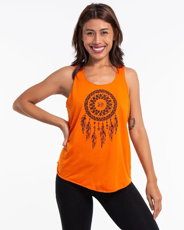 Womens Dreamcatcher Tank Top in Orange