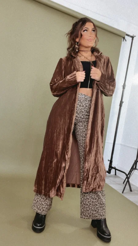 Vera Velvet Maxi Duster, Mocha