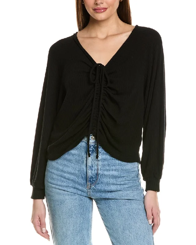 Price Slash Project Social T Remy Ruched Front Sweater Rib Top