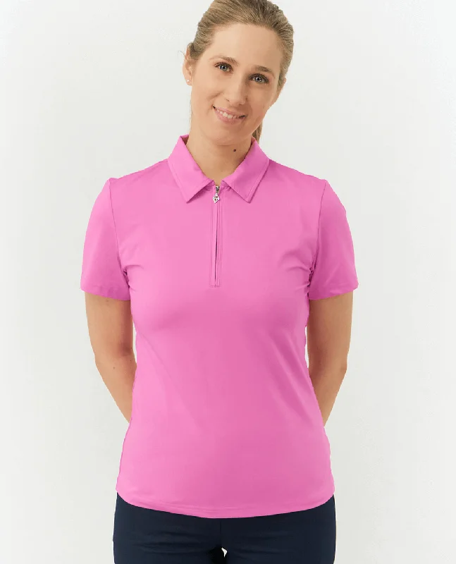 New Deal PURE GOLF Christina Cap Sleeve Polo 010 Candy Pink