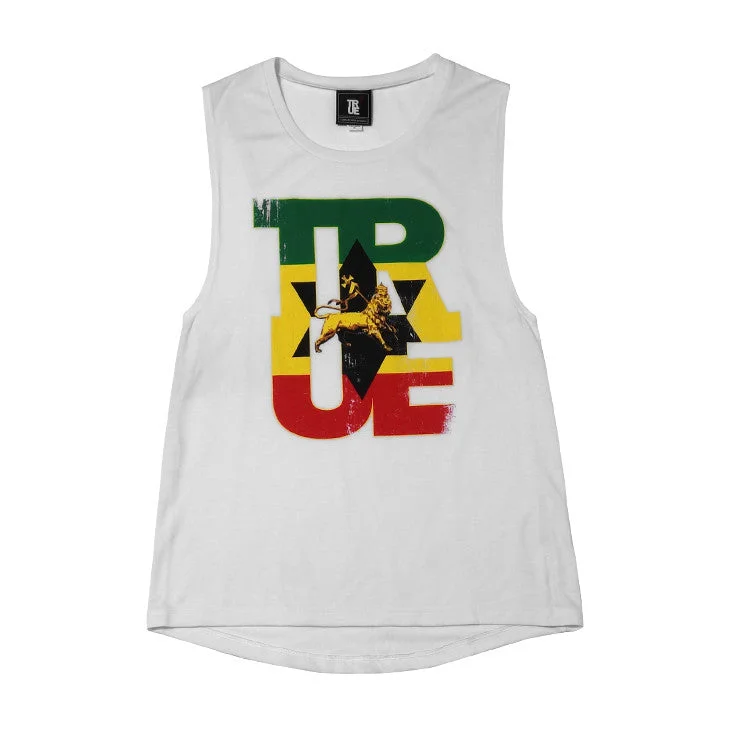 Big Deal Womens True Logo Lion Tank Top White