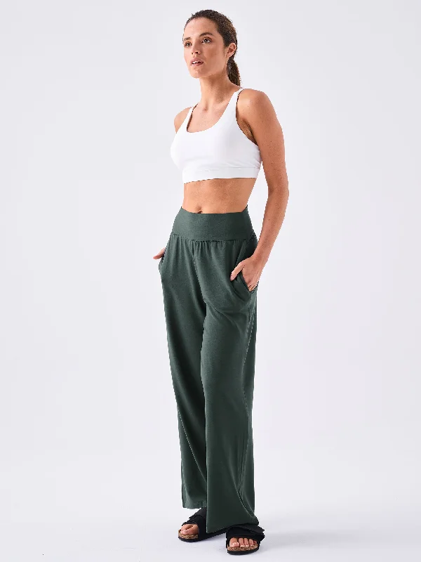 Nomad Modal Wide Leg Pant - Forest Green