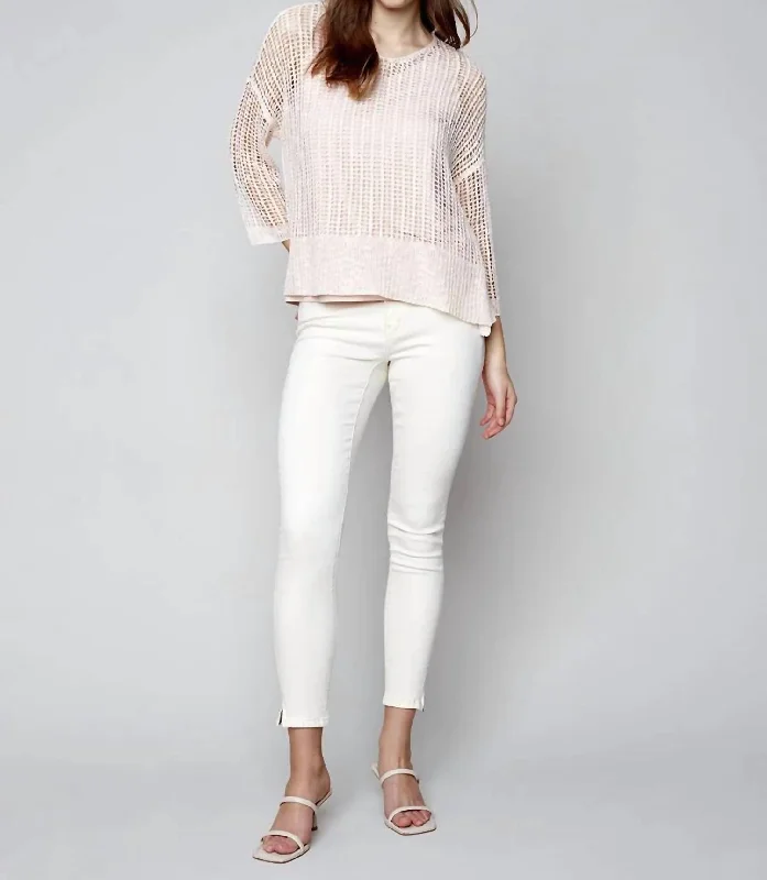 Special Price Crochet Sweater And Topper In Pearl Pink