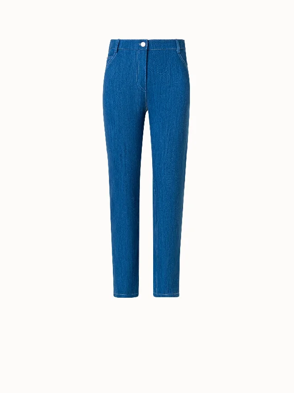 Slim Straight Leg Stretch Denim Pants