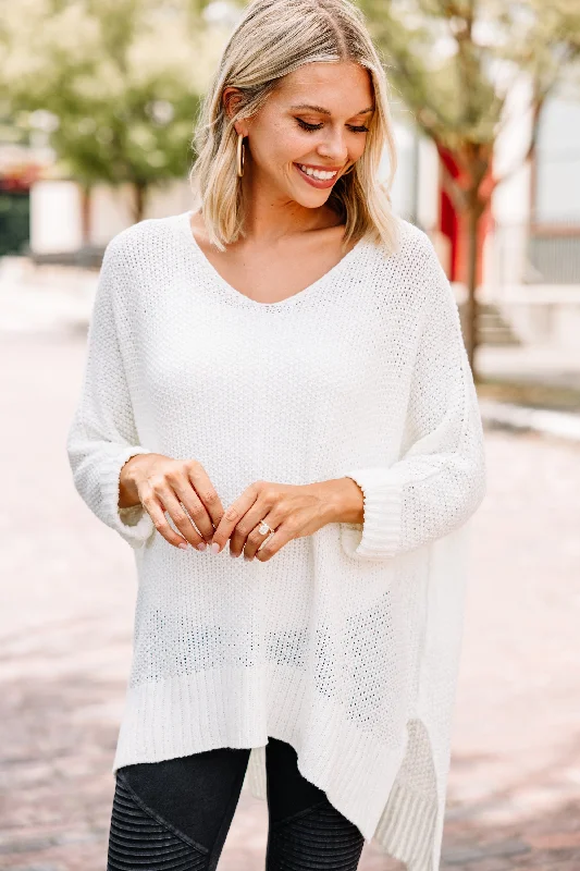Unmissable Sale Don't Waste A Moment Off White Oversized Sweater