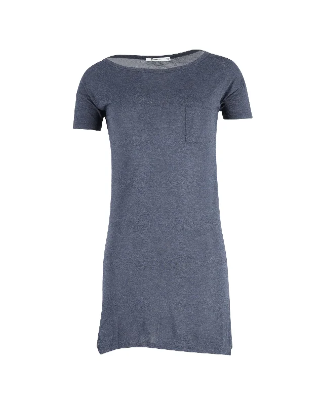 Sale Event T by Alexander Wang Scoop Neck Mini Dress in Blue Rayon