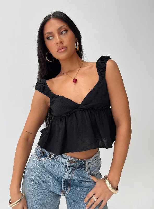 Weekend Savings Extravaganza Contardo Short Sleeve Top Black