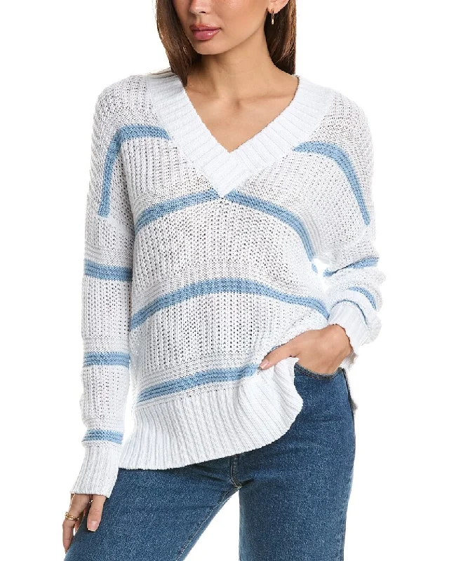Super Discount Forte Cashmere Easy Textured V-Neck Sweater