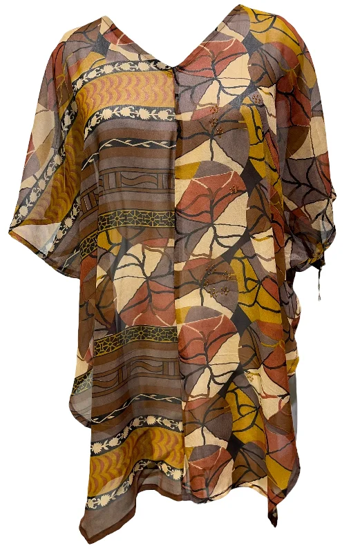 Best Choice PRG4898 Sheer Avatar Pure Silk Waterfall Top