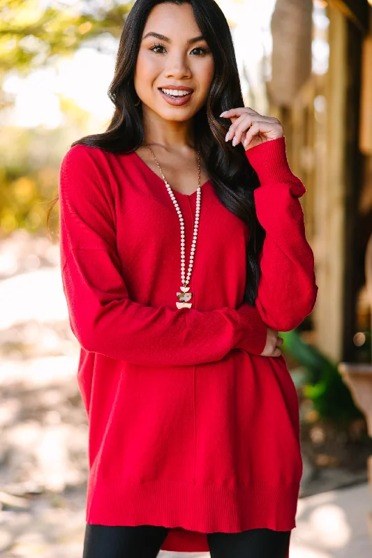 Top Pick I Could Be Lipstick Red Sweater