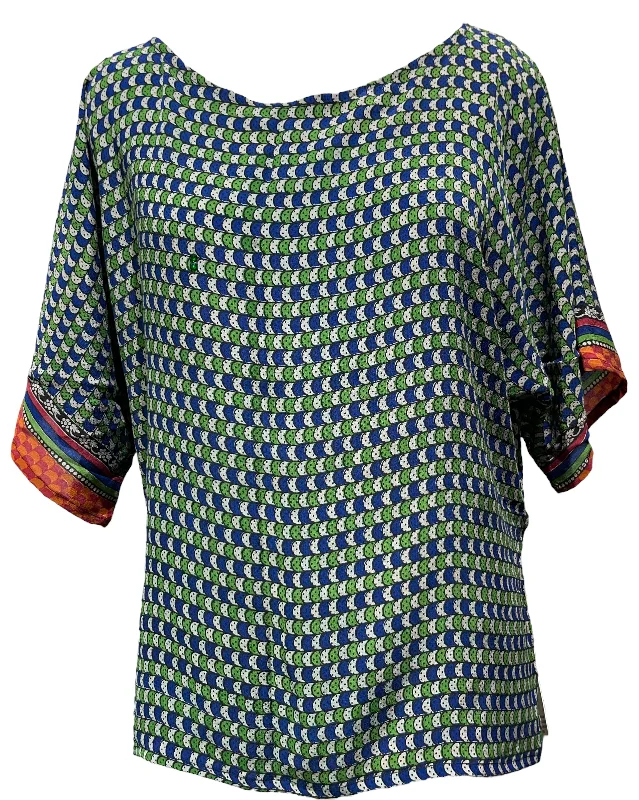 Weekend Specials Just for You PRC4108 Avatar Pure Silk Side Slit Top