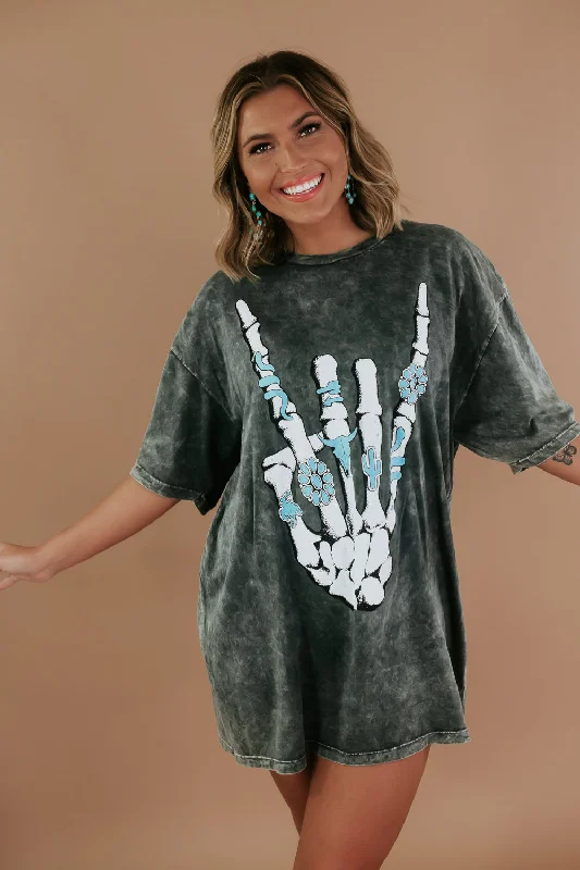 Rock On Skull Hands, Mineral Wash